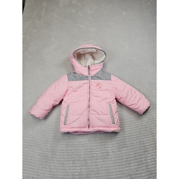 Gerry Jacket Toddler Girls 2T Reversible Fleece Lined Puffer - Picture 1 of 8